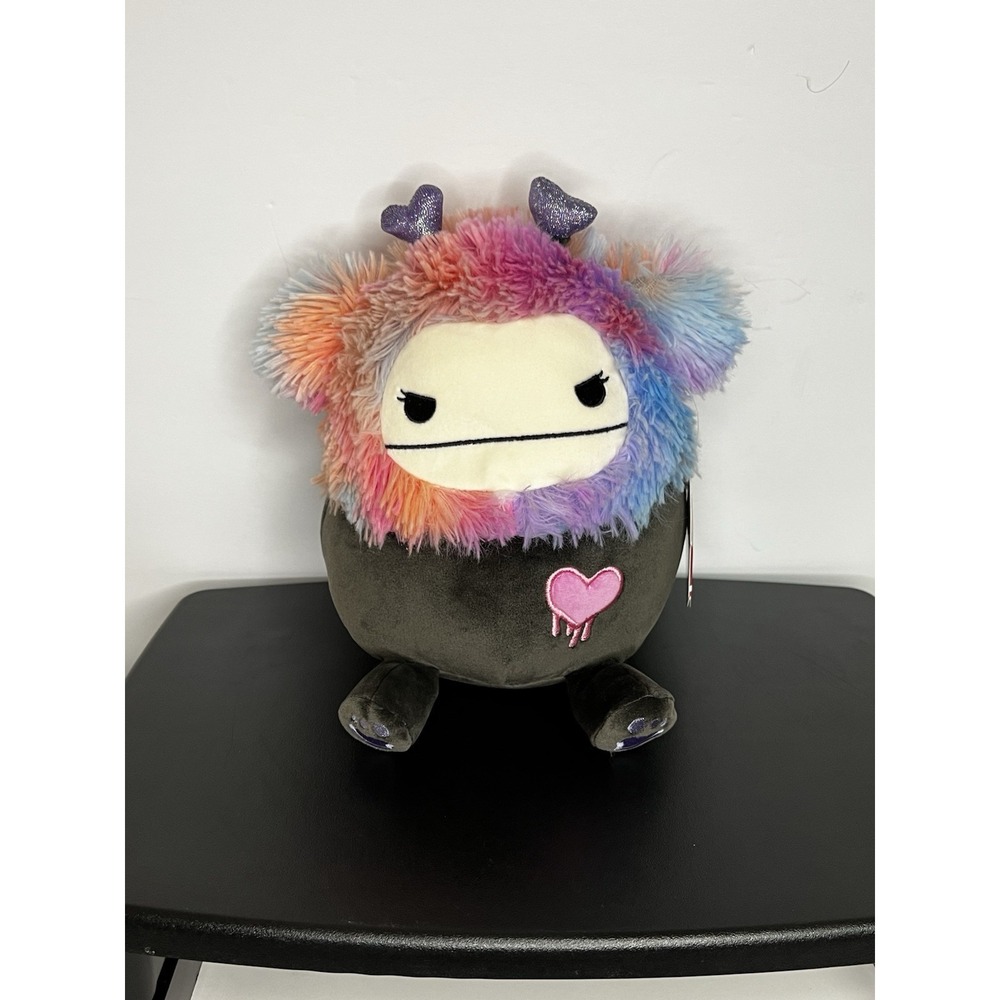 Squishmallow Frumpy Emo Bigfoot‎ Valentine Black 8" Plush NEW w/ Tags